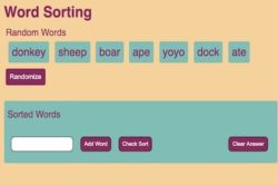word sorting game