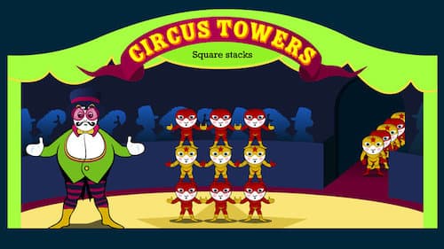Circus Towers: Square Stacks