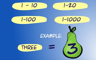 Number to Words Match: Fruit Shoot