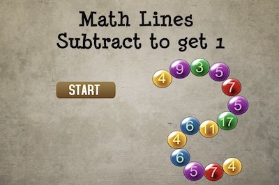Math Lines (Subtract to get 1)