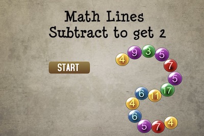 Math Lines (Subtract to get 2)