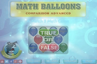 Math Balloons – Comparison Advanced