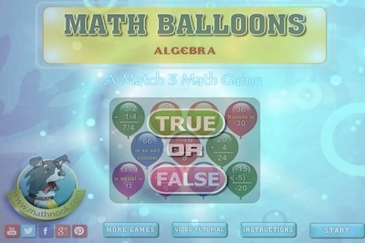math balloons algebra