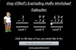 grey_ollwit_s_everlasting_maths_worksheet_Subtraction