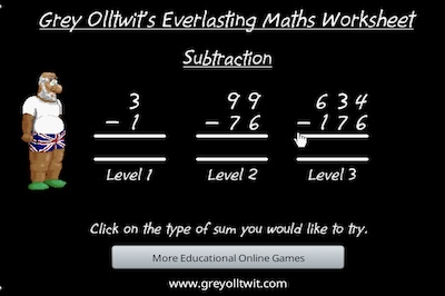 Grey Ollwit S Everlasting Maths Worksheet Subtraction