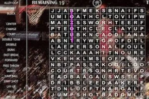 basket ball word search