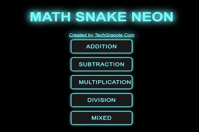 Math Snake Neon - Educational Games For Kids
